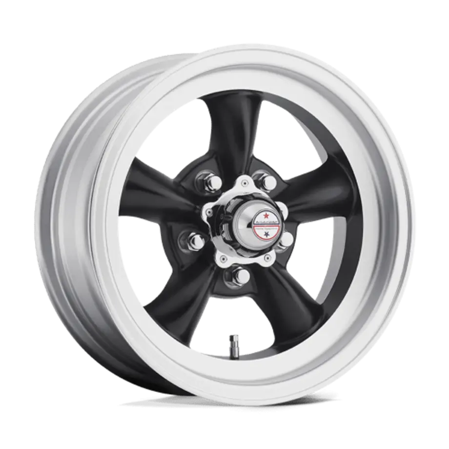 American Racing Vintage VN105 TORQ THRUST D 5X114.3 15X4.5 -15 SATIN  BLACK W/ MACHINED LIP