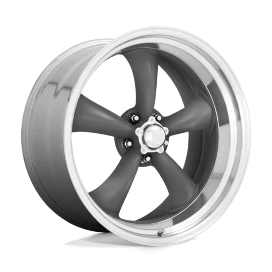 American Racing Vintage VN215 CLASSIC TORQ THRUST II 5X114.3 15X6 -6 MAG GRAY W/ MACHINED LIP