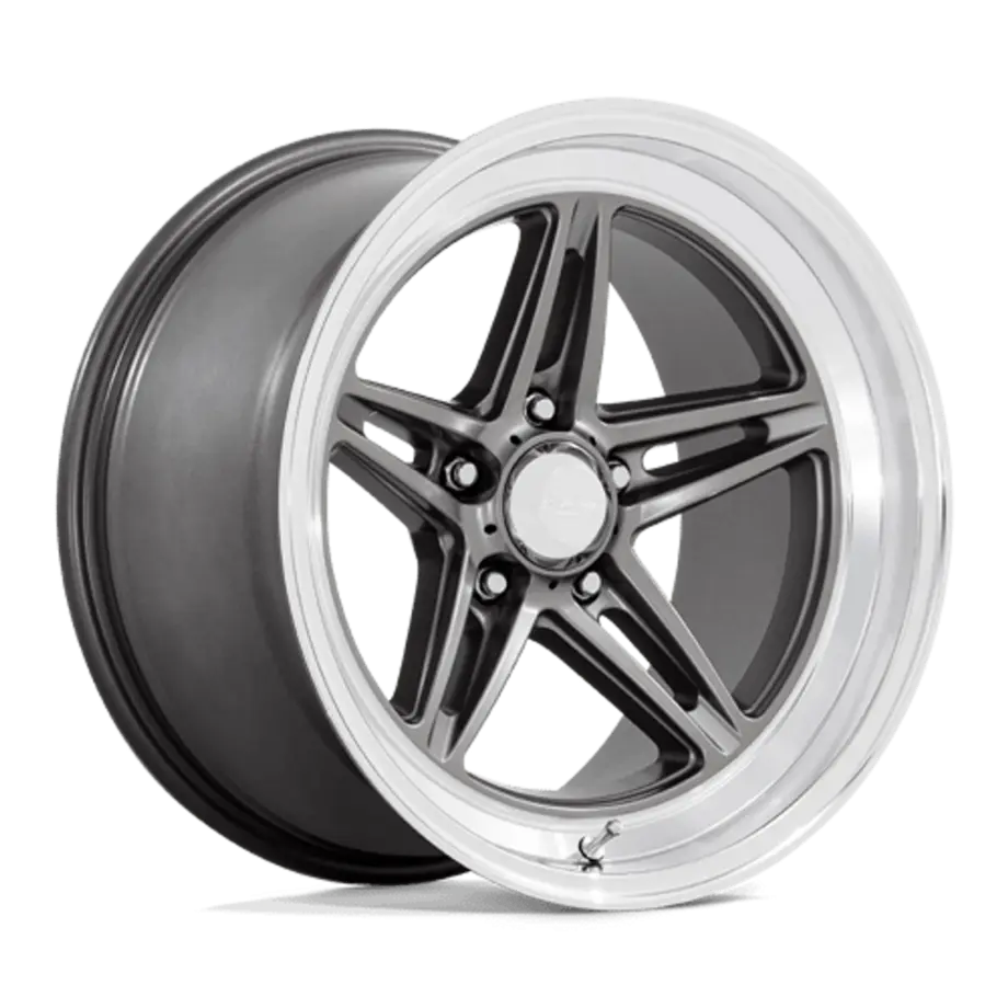 American Racing Vintage VN514 GROOVE 5X114.3 18X10 0 ANTHRACITE W/ DIAMOND CUT LIP