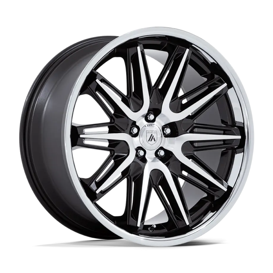 Asanti Black AB047 IMPERATOR 5X114.3 20x10.5 +40 GLOSS BLACK MACHINED WITH SS LIP