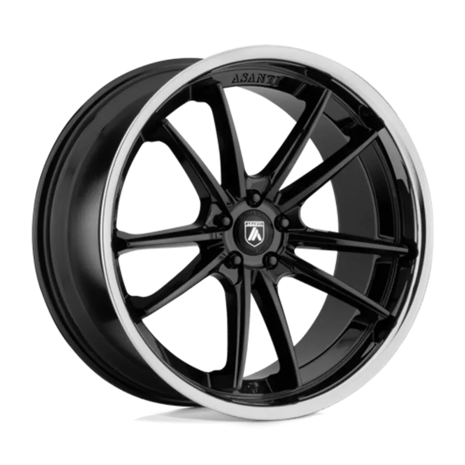 Asanti Black ABL-23 SIGMA 5X112 22X10.5 +35 GLOSS BLACK W/ CHROME LIP