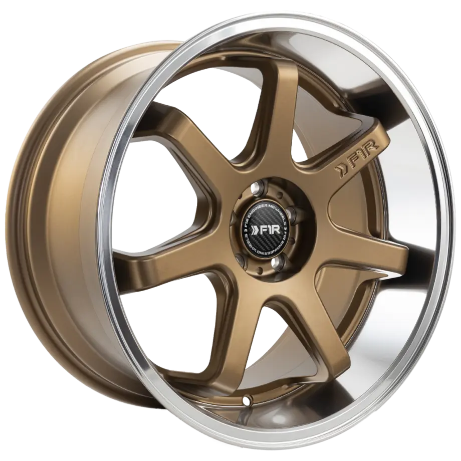 F1R FC7 5x100 18x9.5 +35 Satin Bronze/Polish Lip