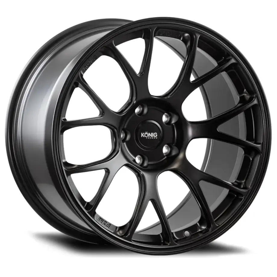 Konig Forged F1M 5X114.3 18x9.5+25 Satin Black Knurled Bead