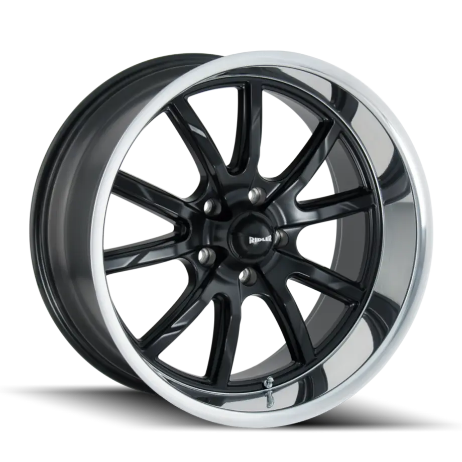 Ridler Type 650 5x114.3 18x8+0 Matte Black/Polished Lip