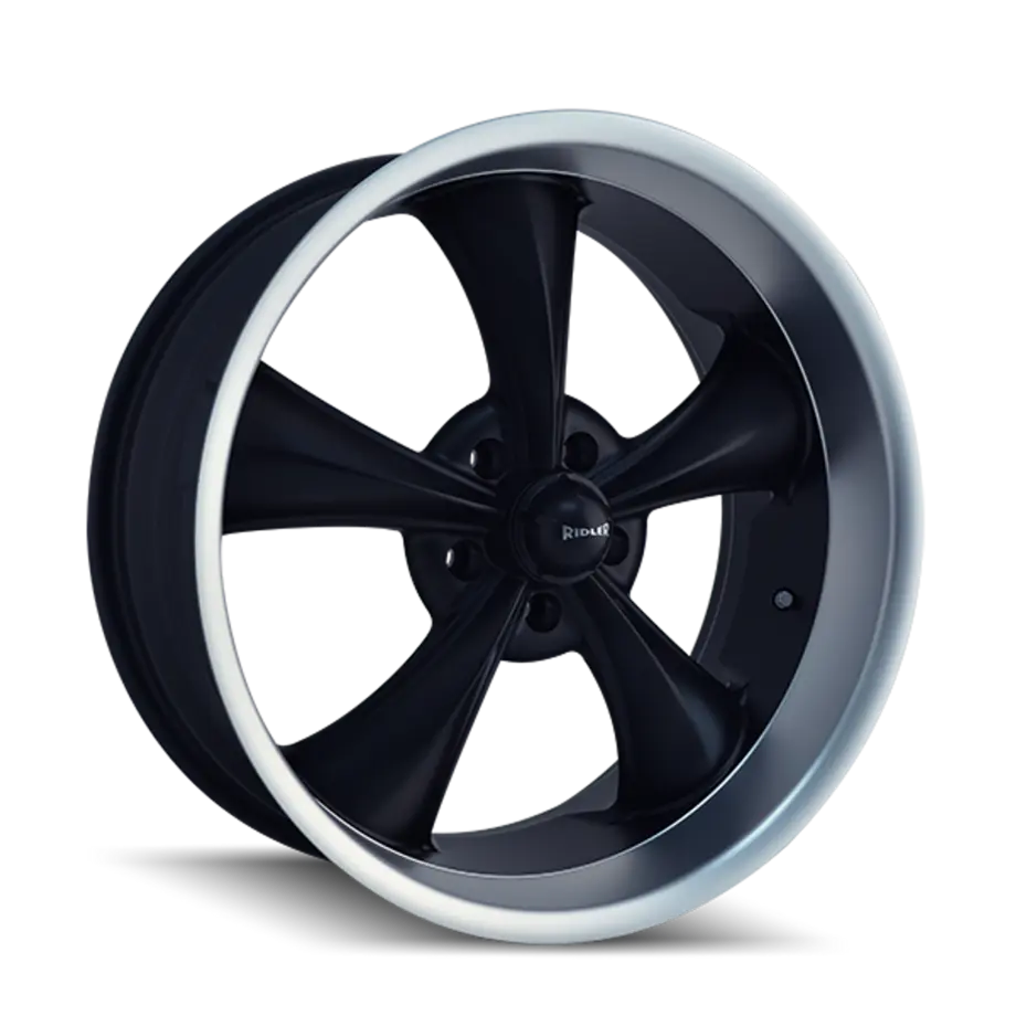 Ridler Type 695 5x120.65 22x10.5+0 Matte Black/Machined Lip