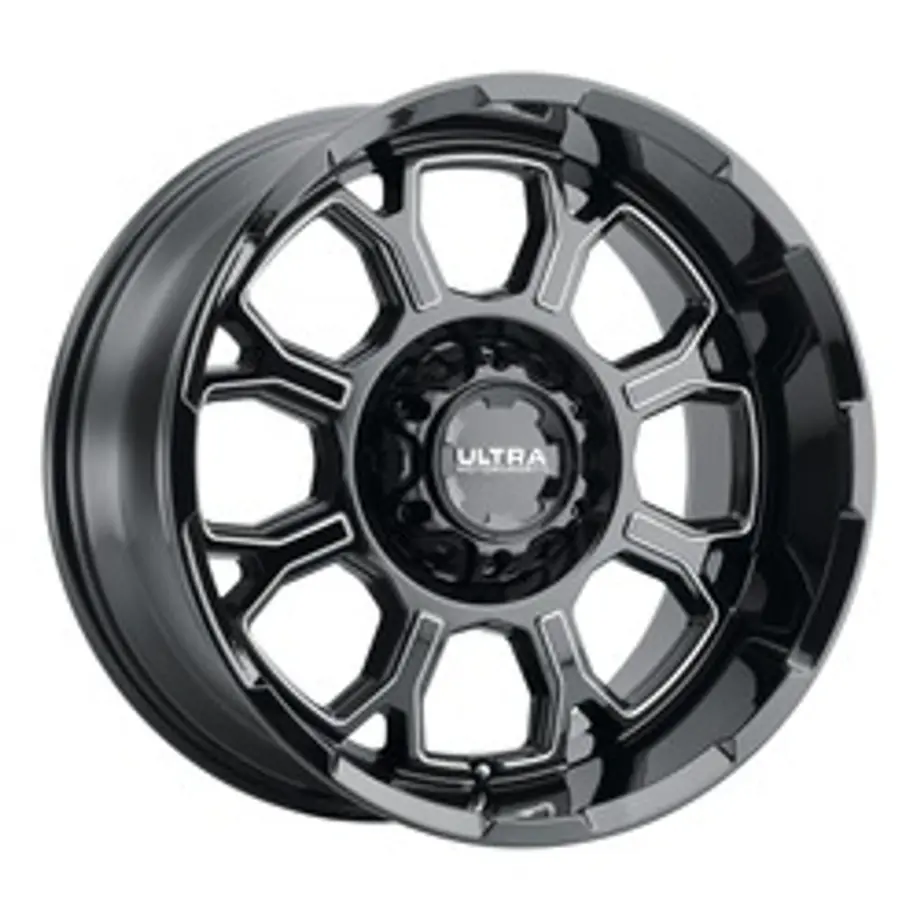 Ultra 124BM Commander 6X135/6x139.7 17x9 +18 Gloss Black w/Milled Accents