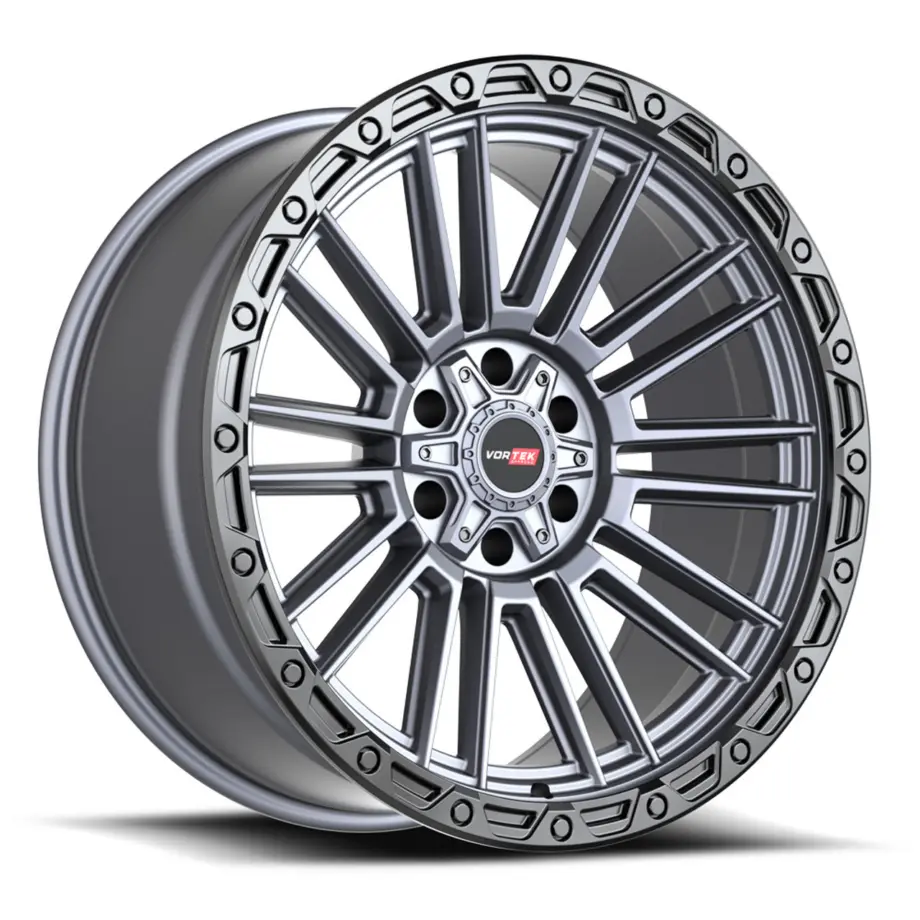 Vortek VRT-604 5x127/5x139.7 20x9.5 -18 Matte Titanium With Black Bead Ring