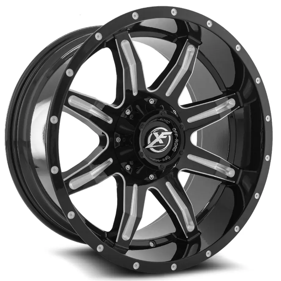 XF Off-Road XF-215 5x139.7/5x150 20x10 -24 Gloss Black & Milled