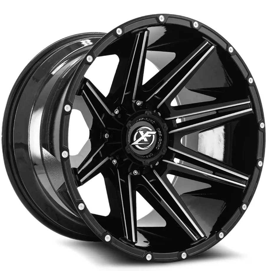 XF Off-Road XF-220 8x165.1/8x170 20x10 -24 Gloss Black & Milled