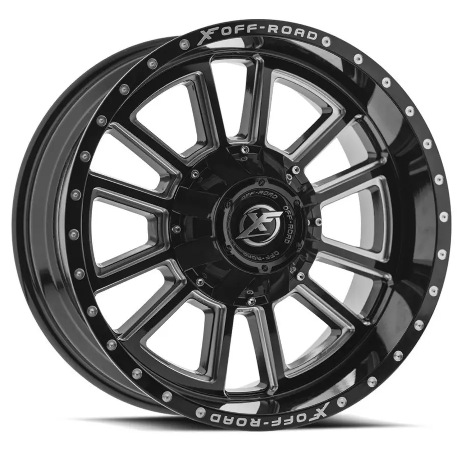 XF Off-Road XF-225 5x127/5x139.7 17x10 +12 Gloss Black & Milled