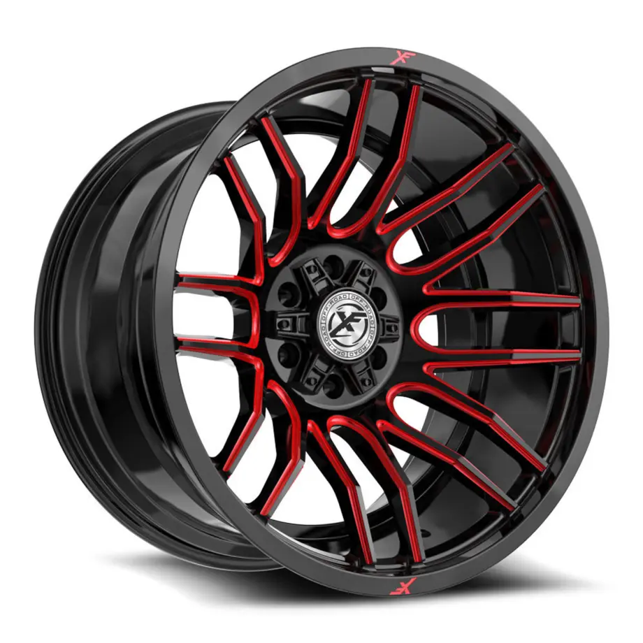 XF Off-Road XF-232 6x135/6x139.7 22x12 -44 Gloss Black & Red Milled