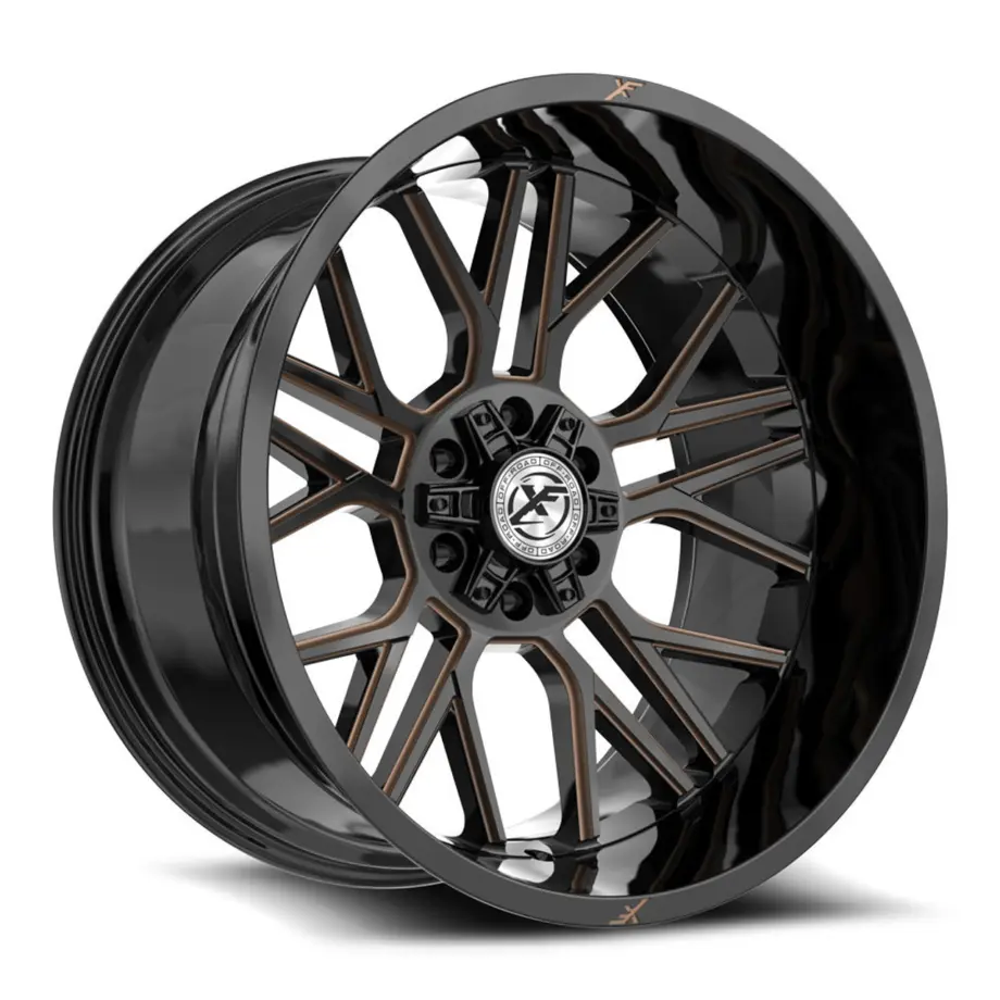 XF Off-Road XF-235 5x127/5x139.7 20x10 -24 Gloss Black & Bronze Milled