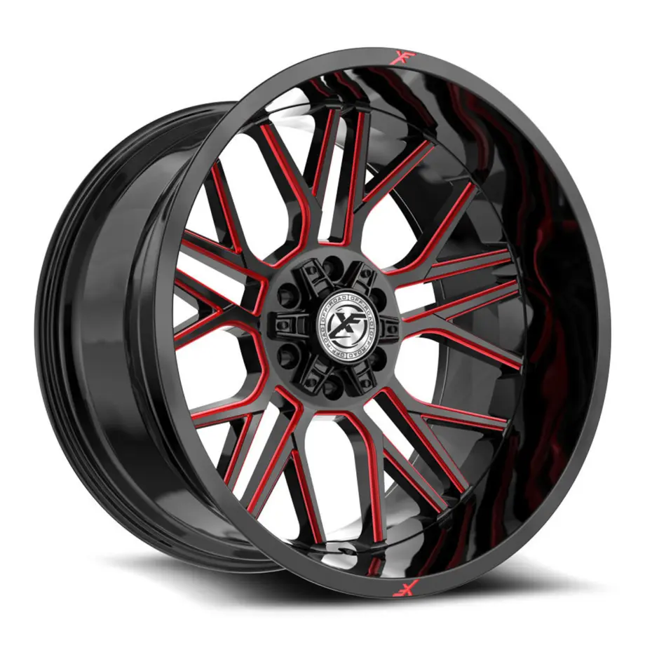 XF Off-Road XF-235 6x135/6x139.7 20x10 -12 Gloss Black & Red Milled