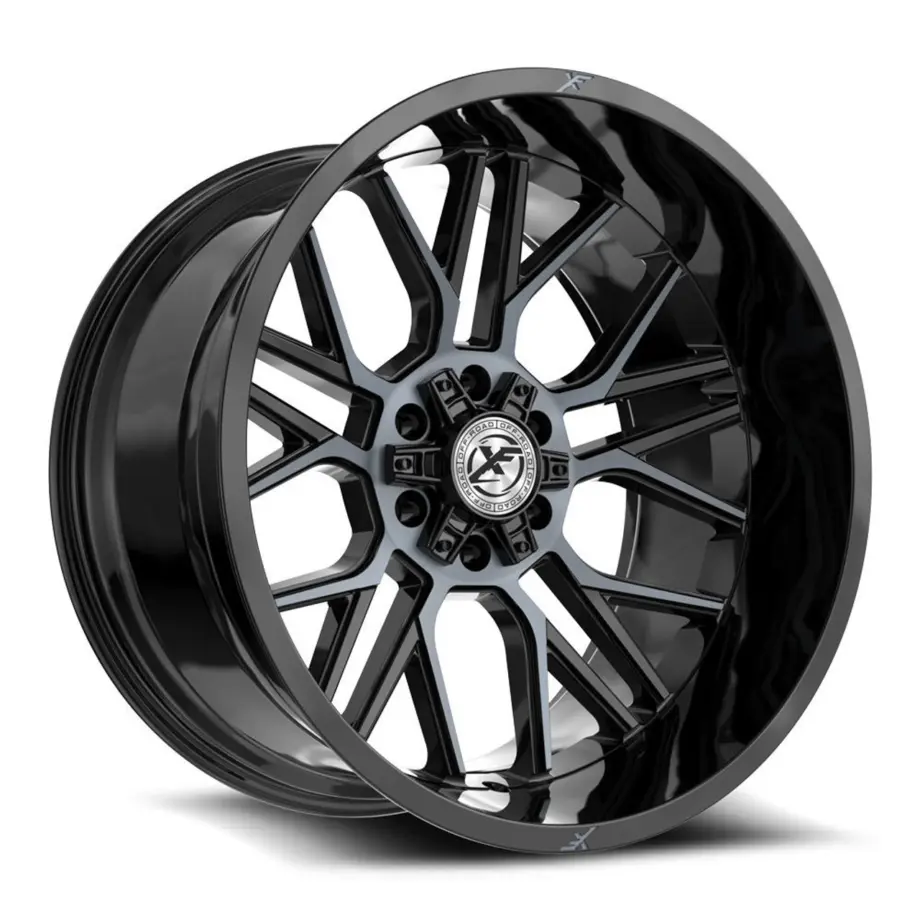 XF Off-Road XF-235 6x135/6x139.7 22x12 -44 Gloss Black & Machined Titanium Double Dark Tint