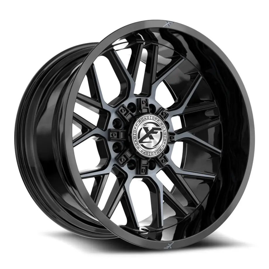 XF Off-Road XF-235 8x165.1/8x170 20x12 -44 Gloss Black & Machined Titanium Double Dark Tint